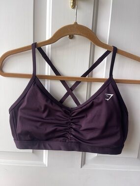 Gymshark Plum Ruched Strappy Sports Bra